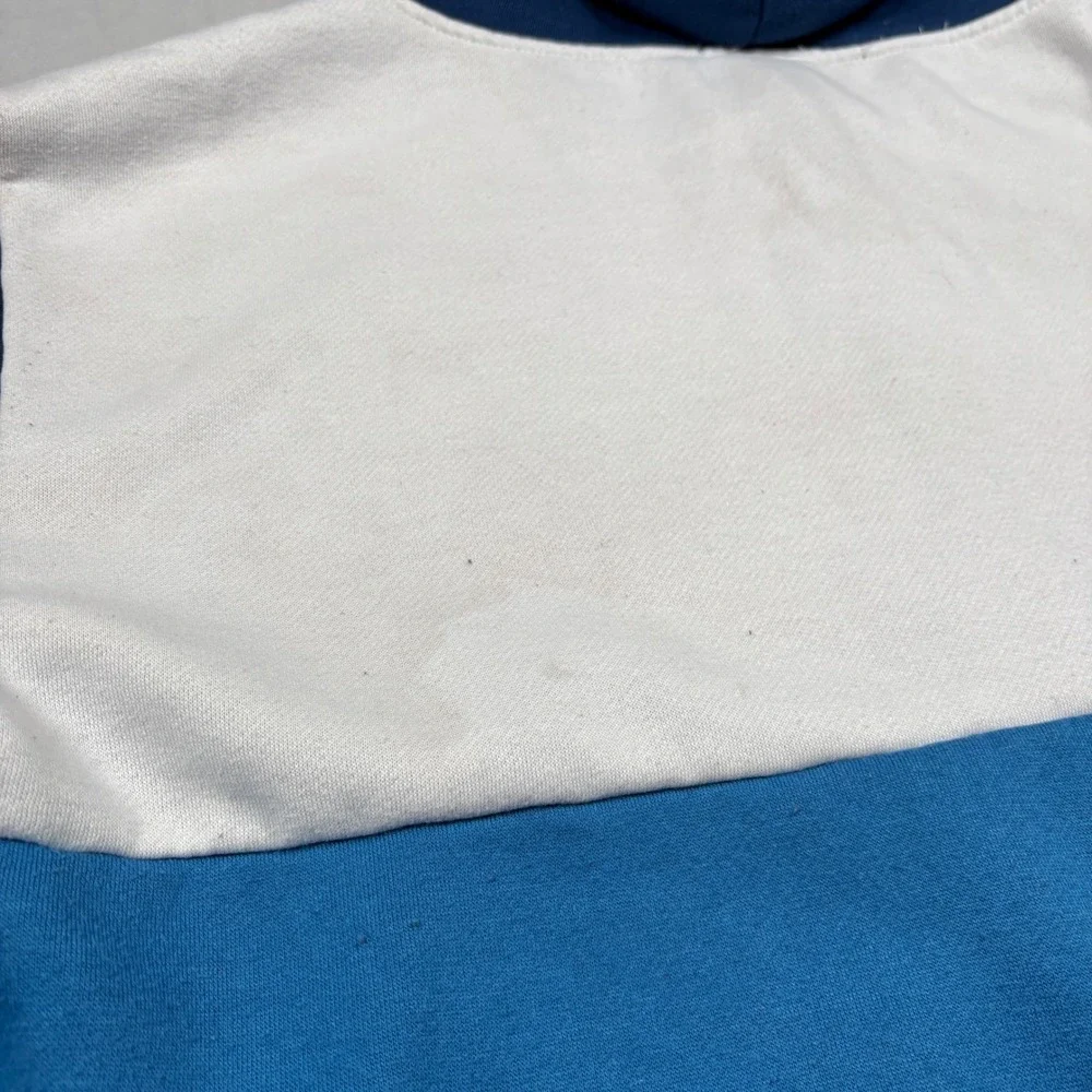 VTG Nike Full Zip Hoodie Mens 3XL Blue White Colorblock Athletic Sweatshirt